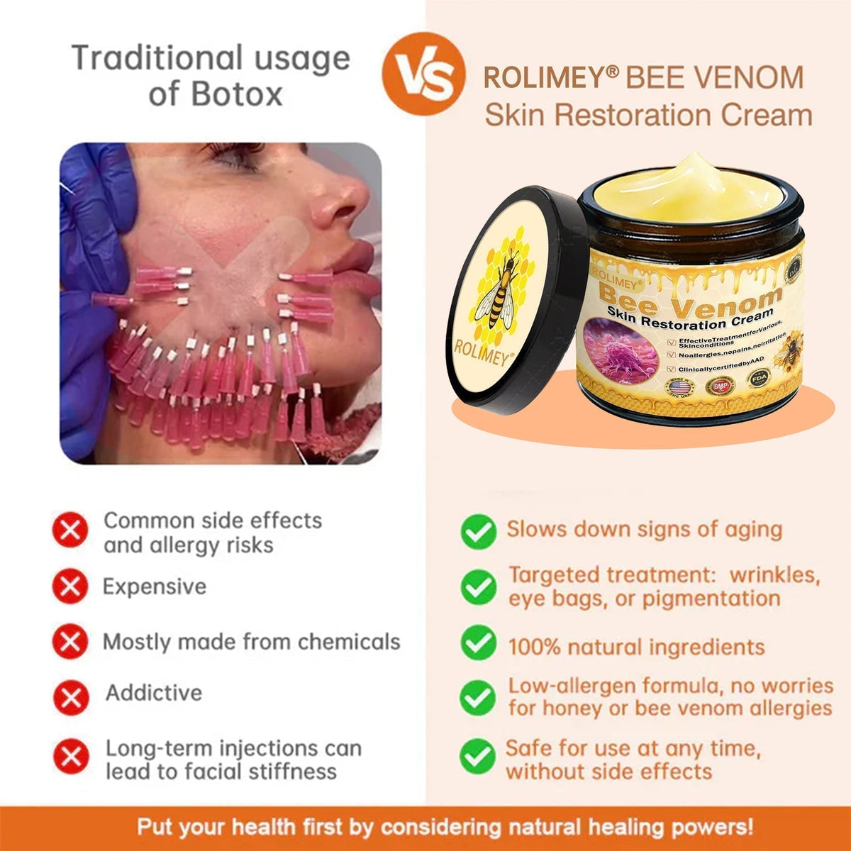 ✅✅Official Brand Shop丨Rolimey® Bee venom Pro Comprehensive Cream—Tightening for Skin Types